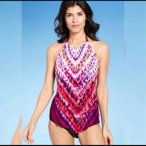 27. Aqua Green Women’s Halter Tankini Swim Top Size: XL 16/18 Pink Purple Black